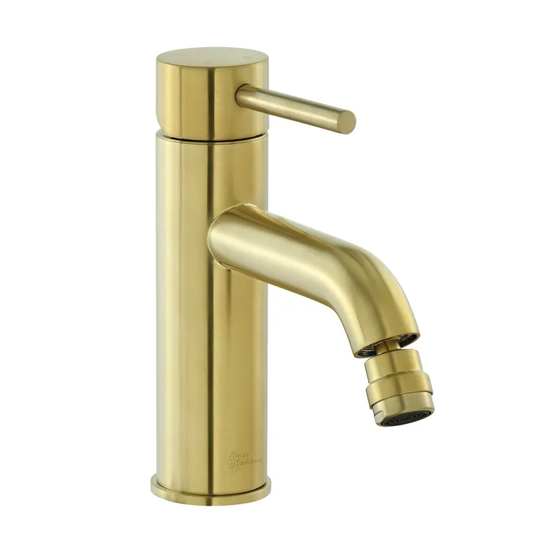 Swiss Madison Ivy 7" Brushed Gold Single Hole Fixture Mounted Bidet Faucet With Flow Rate of 1.28 GPM Exclusive Offer