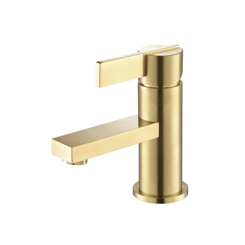 Must Have Flusso Faucets Serie 145 Single Hole Top Handle Bathroom Faucet in Satin Brass