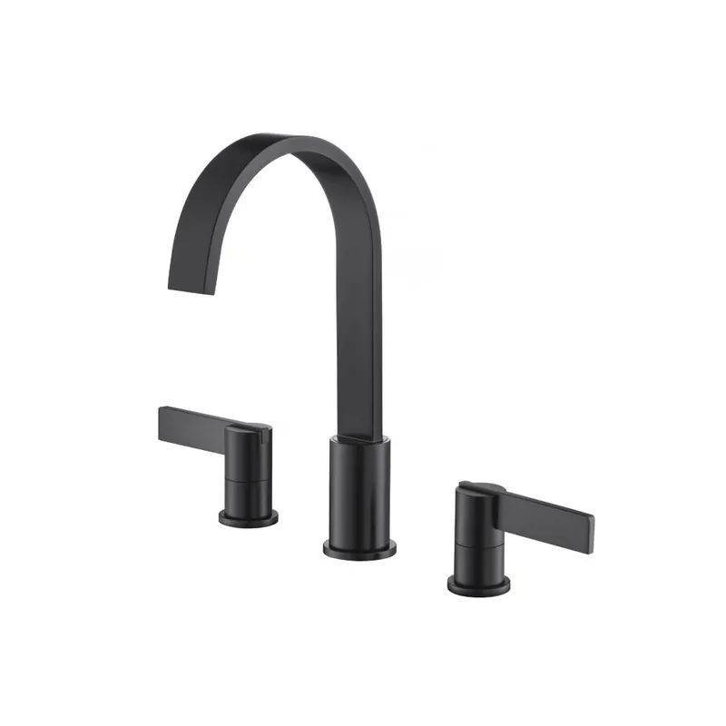 Flusso Faucets Serie 145 8" Widespread Three Hole Two Handle Bathroom Faucet in Matte Black Reduced Price