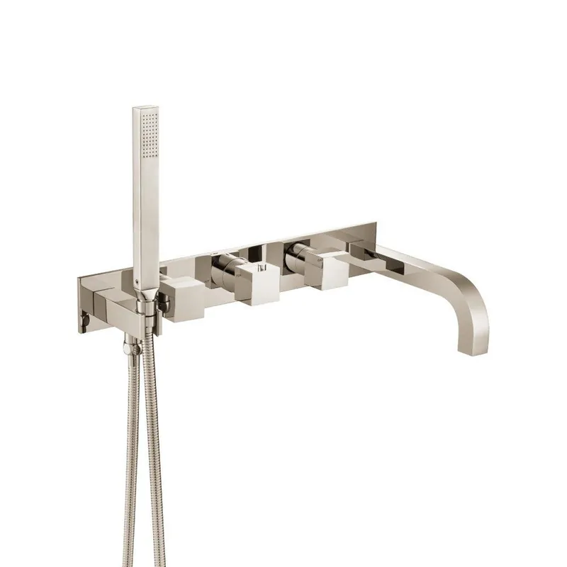 Limited Time Flusso Faucets Serie 160 Wall Mount Tub Filler With Hand Shower in Polished Nickel