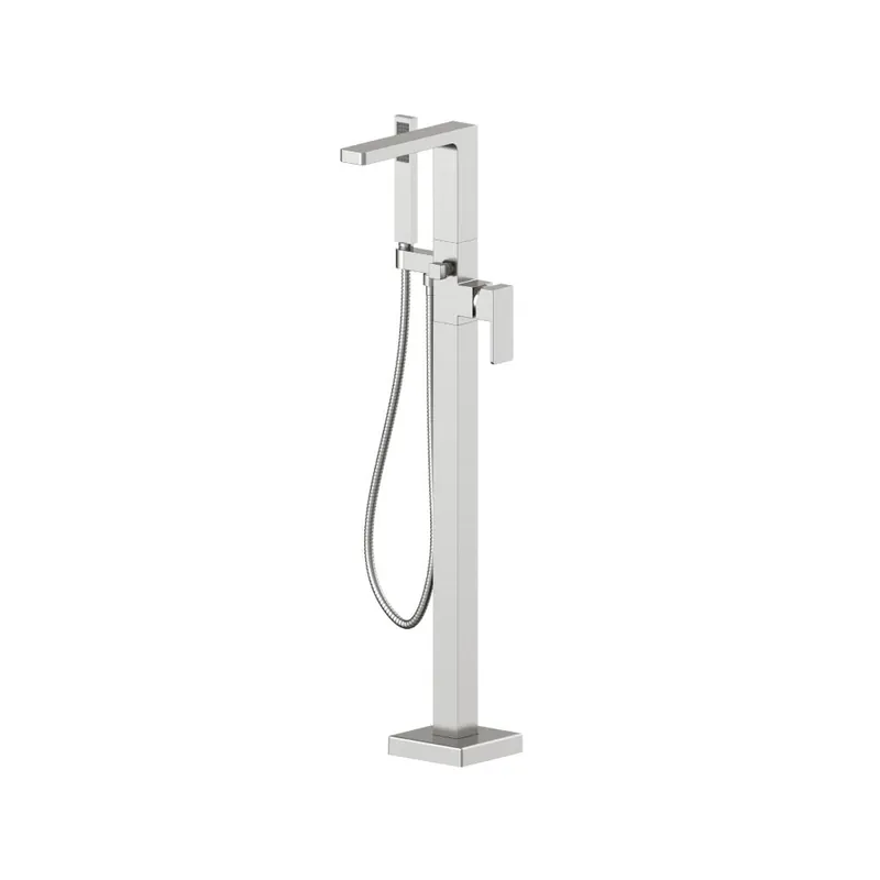 Sale Flusso Faucets Serie 196 Freestanding Floor Mount Bathtub / Tub Filler With Hand Shower in Brushed Nickel