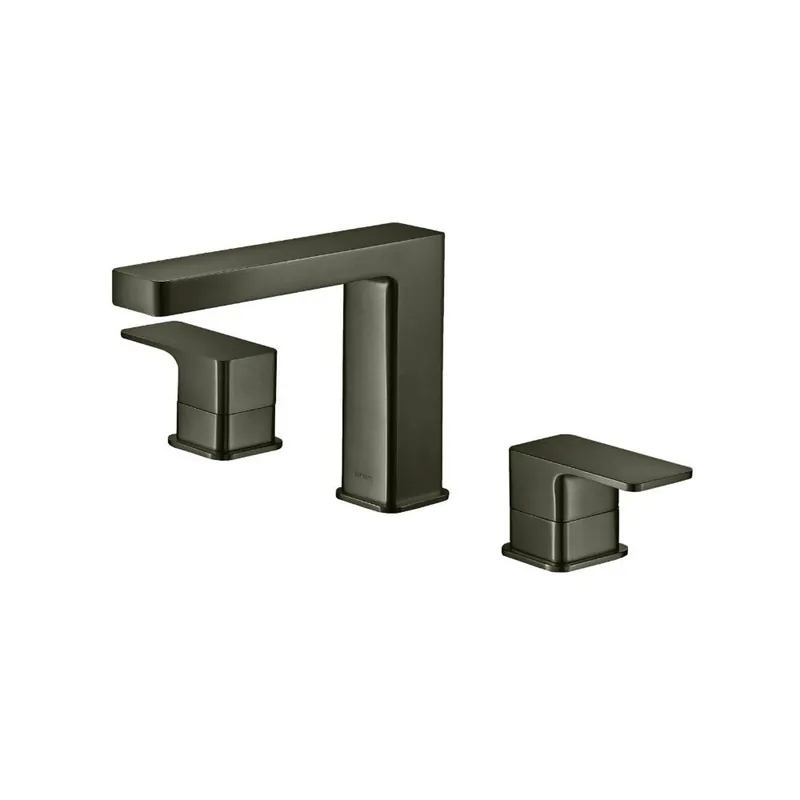 Flusso Faucets Serie 196 8" Widespread Three Hole Two Handle Bathroom Faucet in Gun Metal Grey Exclusive Offer