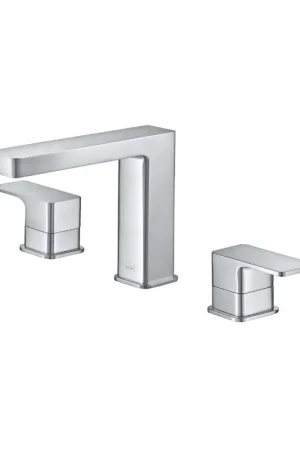 Cheap Flusso Faucets Serie 196 8" Widespread Three Hole Two Handle Bathroom Faucet in Gloss White