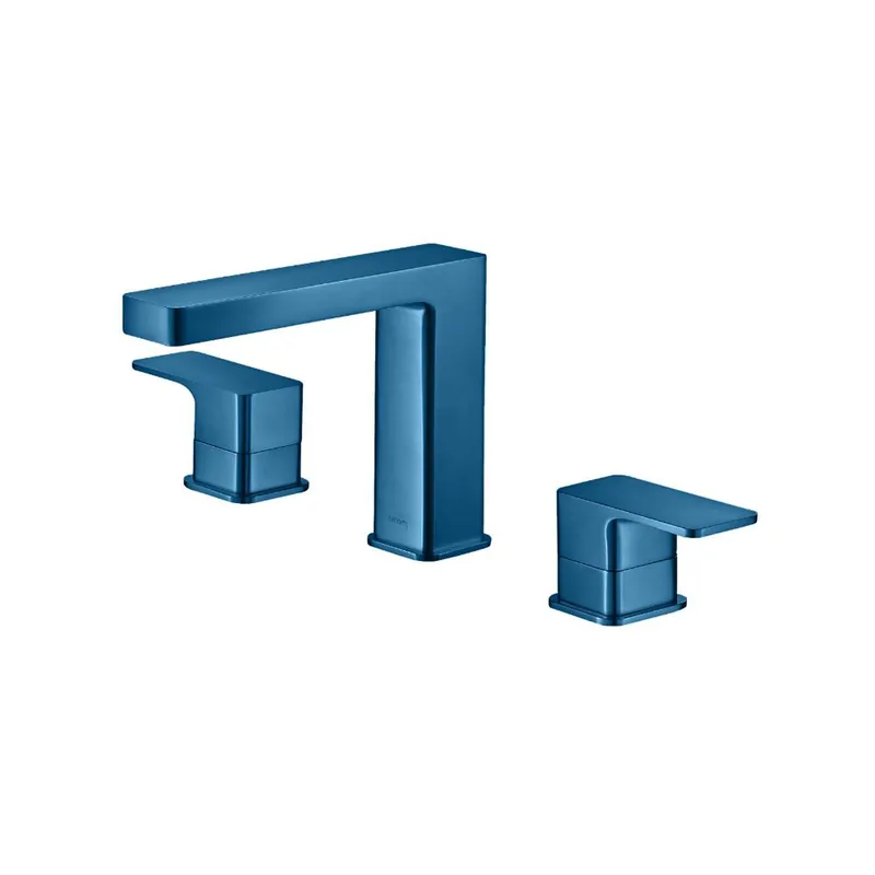 Flusso Faucets Serie 196 8" Widespread Three Hole Two Handle Bathroom Faucet in Blue Platinum Grab Now