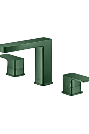 Brand New Flusso Faucets Serie 196 8" Widespread Three Hole Two Handle Bathroom Faucet in Leaf Green