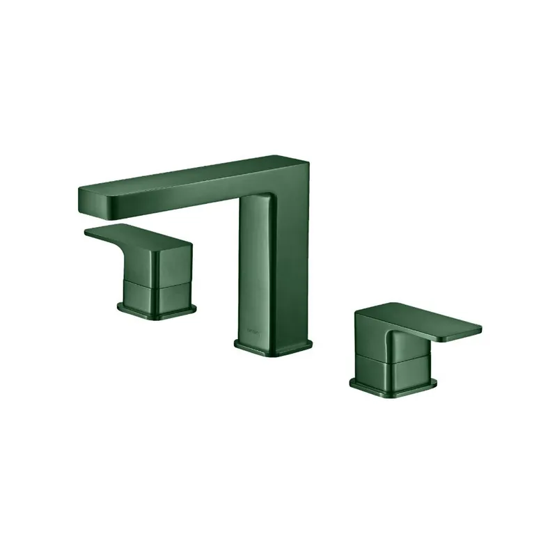 Brand New Flusso Faucets Serie 196 8" Widespread Three Hole Two Handle Bathroom Faucet in Leaf Green