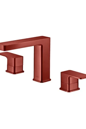 Buy Online Flusso Faucets Serie 196 8" Widespread Three Hole Two Handle Bathroom Faucet in Deep Red