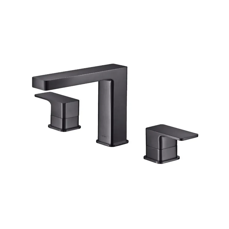 Flusso Faucets Serie 196 8" Widespread Three Hole Two Handle Bathroom Faucet in Rock Grey Trusted Brand