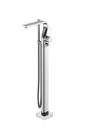 Fast Shipping Flusso Faucets Serie 260 Freestanding Floor Mount Bathtub / Tub Filler With Hand Shower in Matte Black