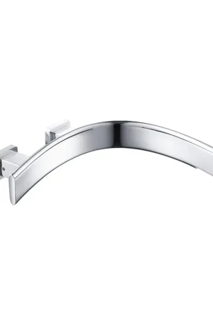 Big Sale Flusso Faucets Curve Wall Mount Touchless Faucet With Electronic Sensor Box, Right Facing Curvature in Chrome