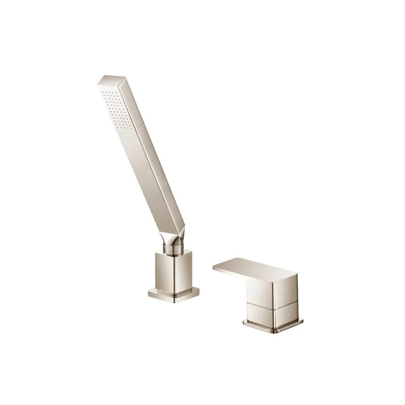 Flusso Faucets Serie 196 Deck Diverter With Holder and Hose in Polished Nickel In Demand