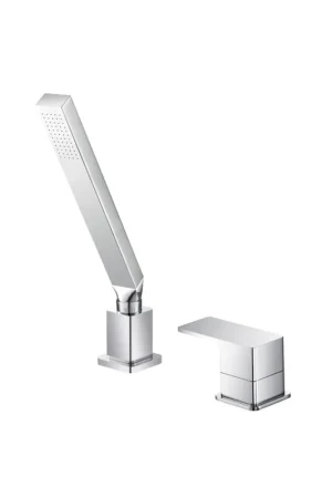 Exclusive Offer Flusso Faucets Serie 196 Deck Diverter With Holder and Hose in Chrome
