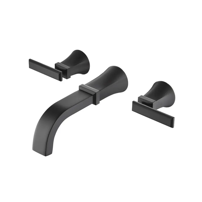 Flusso Faucets Serie 230 Trim for Two Handle Wall Mounted Bathroom Faucet in Matte Black Buy Today