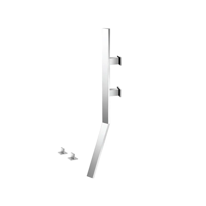 Flusso Faucets Infinity Wall Mount Faucet With Deck Handles in Brushed Nickel Cheap