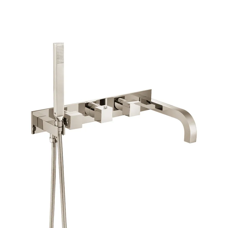 Flusso Faucets Serie 160 Trim for Wall Mount Tub Filler With Hand Shower in Polished Nickel Weekend Sale
