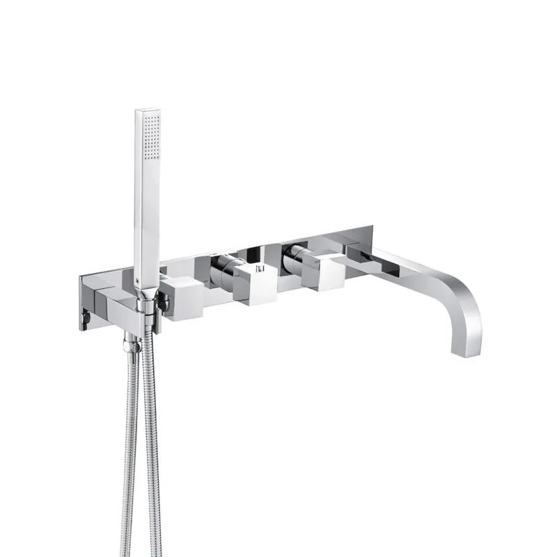 Flusso Faucets Serie 160 Trim for Wall Mount Tub Filler With Hand Shower in Chrome Cheap