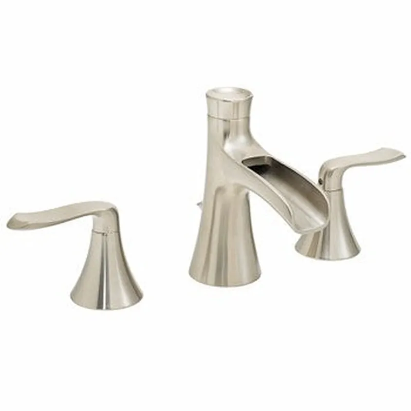 High Quality Speakman Caspian 1.2 GPM Brushed Nickel Two Sculpted Lever Handles Widespread Faucet
