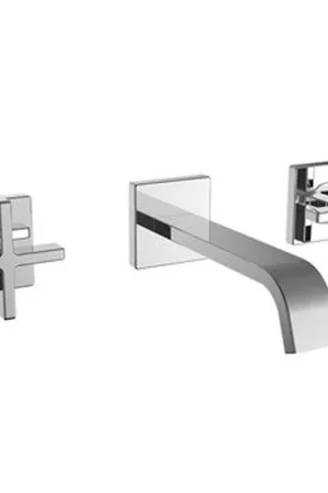 Luxury Speakman Lura 1.2 GPM Polished Chrome Cross Handles Wall-Mounted Faucet