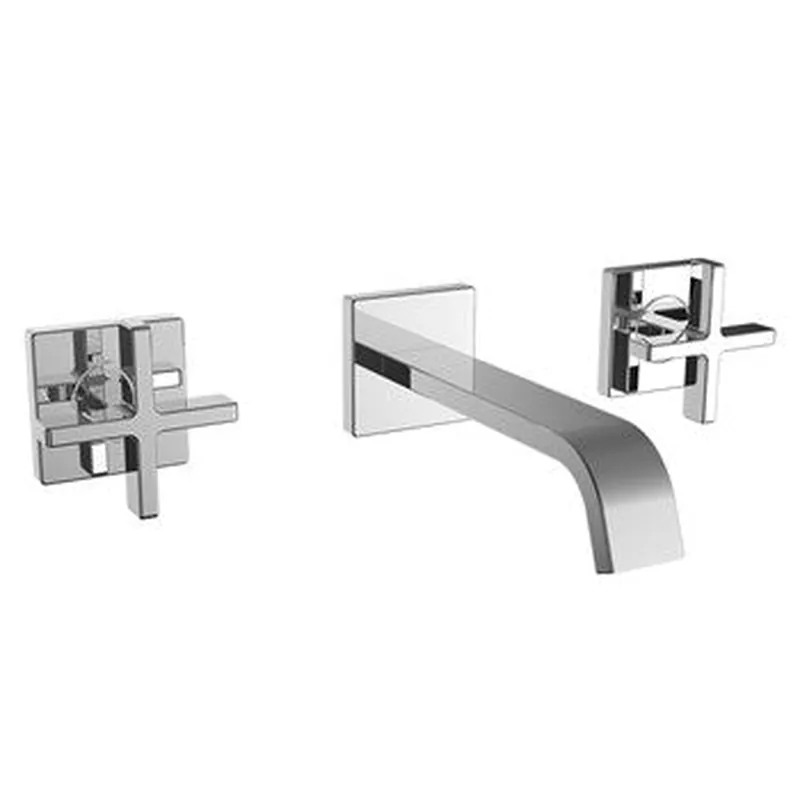 Luxury Speakman Lura 1.2 GPM Polished Chrome Cross Handles Wall-Mounted Faucet