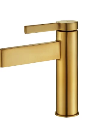 Affordable Vinnova Oviedo 8" Single Low-Handle Hole Lever Vessel Brushed Gold Bathroom Faucet