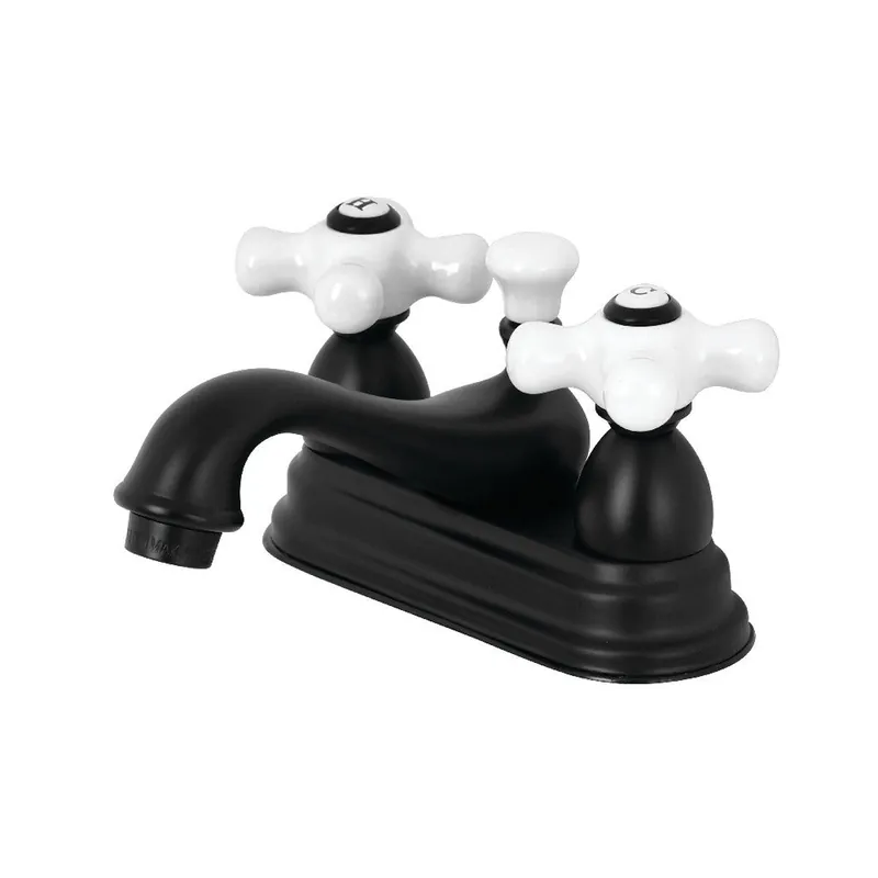 Kingston Brass KS3600PX 4 in. Centerset Bathroom Faucet, Matte Black Free Delivery