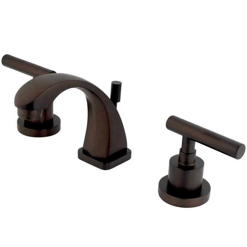 Premium Kingston Brass KS4945CML Manhattan 8 in. Widespread Bathroom Faucet, Oil Rubbed Bronze