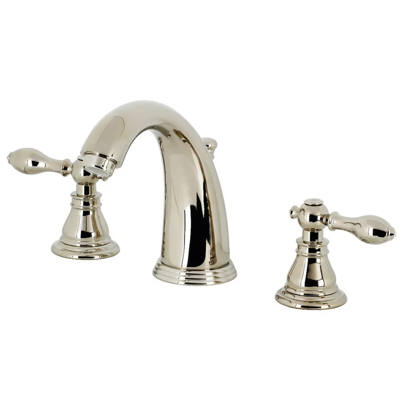 Hot Deal Kingston Brass KB986ACLPN American Classic Widespread Bathroom Faucet with Retail Pop-Up, Polished Nickel