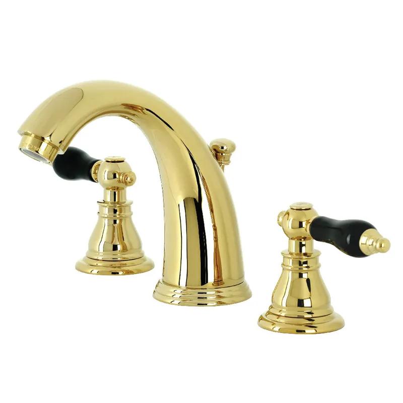 Original Kingston Brass KB982AKL Duchess Widespread Bathroom Faucet with Plastic Pop-Up, Polished Brass