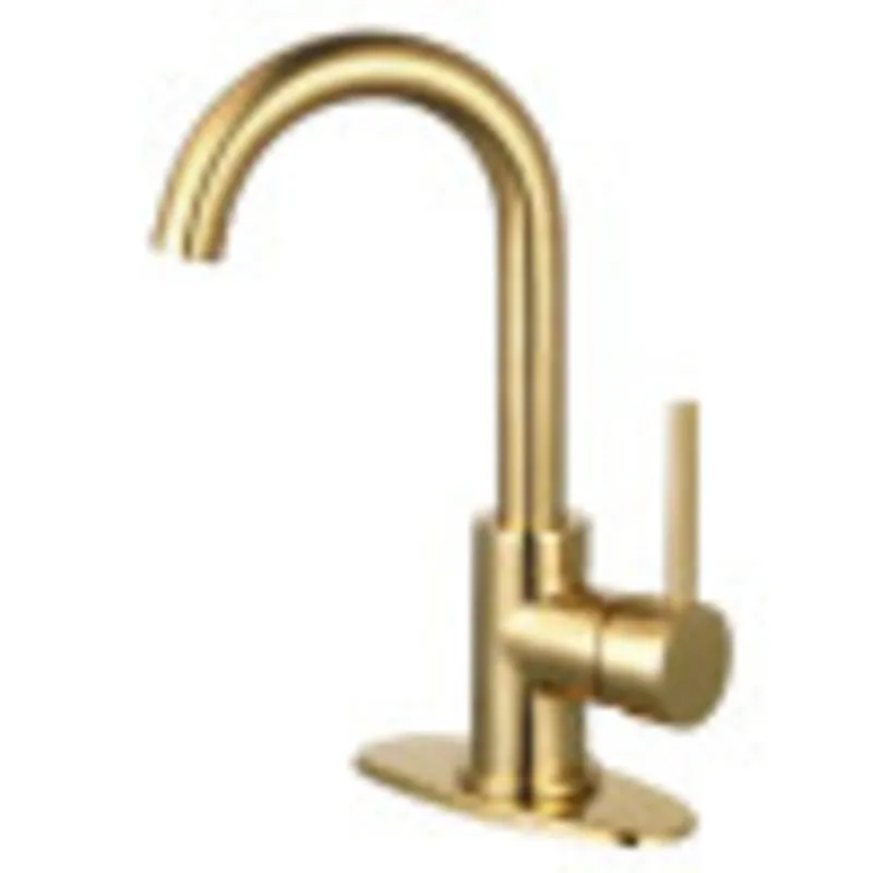 Fauceture LS8433DL Concord Single-Handle Bathroom Faucet with Push Pop-Up, Brushed Brass Free Returns