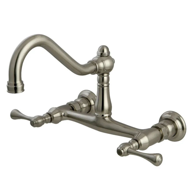 Kingston Brass KS3248BL Wall Mount Bathroom Faucet, Brushed Nickel Professional Grade