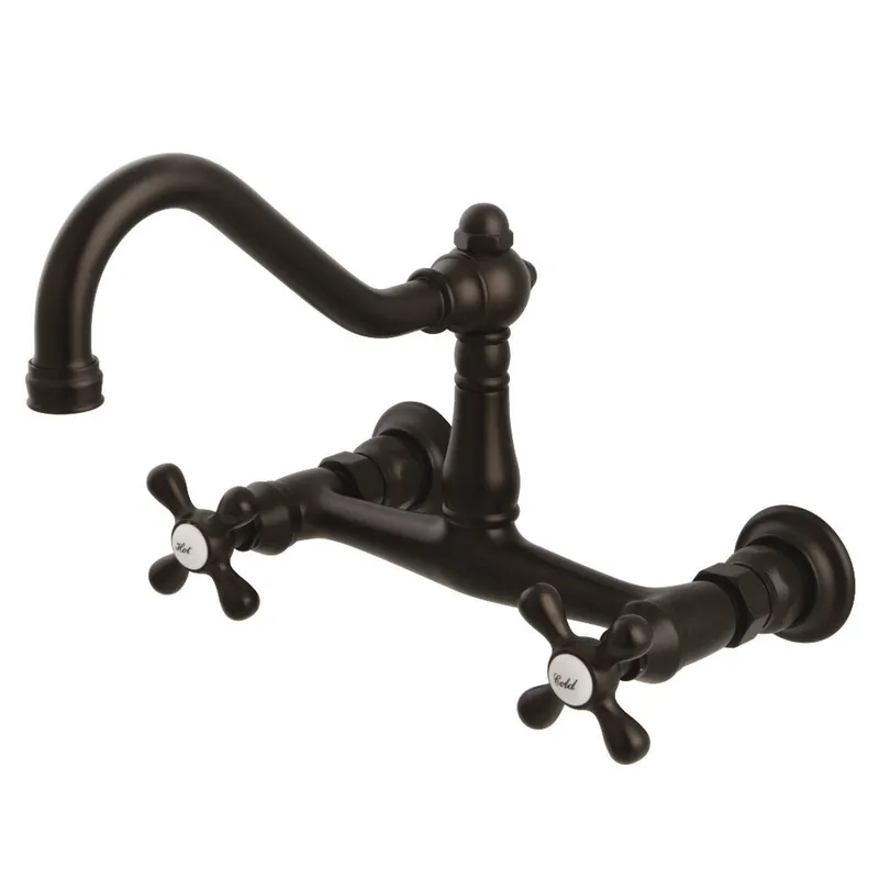 Kingston Brass KS3245AX Wall Mount Bathroom Faucet, Oil Rubbed Bronze Last Chance