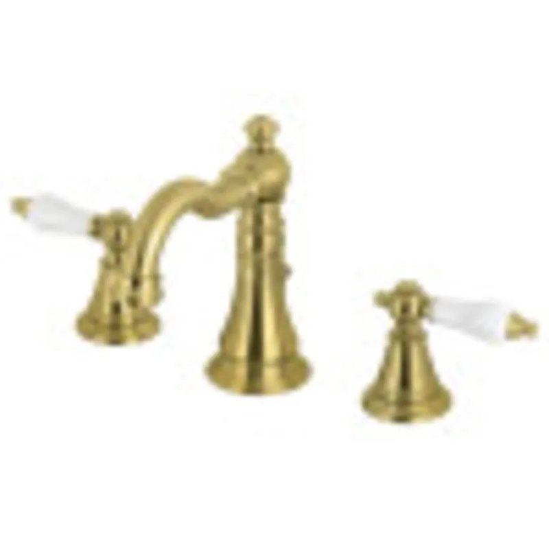 Fauceture FSC1973PL English Classic Widespread Bathroom Faucet, Brushed Brass Handmade