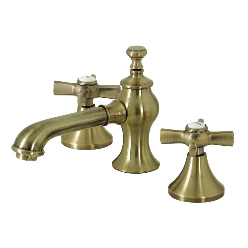 Grab Now Kingston Brass KC7063ZX 8 in. Widespread Bathroom Faucet, Antique Brass