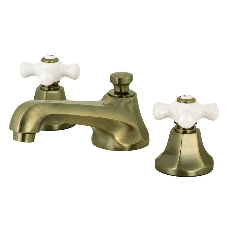 Worldwide Shipping Kingston Brass KS4463PX 8" Widespread Bathroom Faucet, Antique Brass