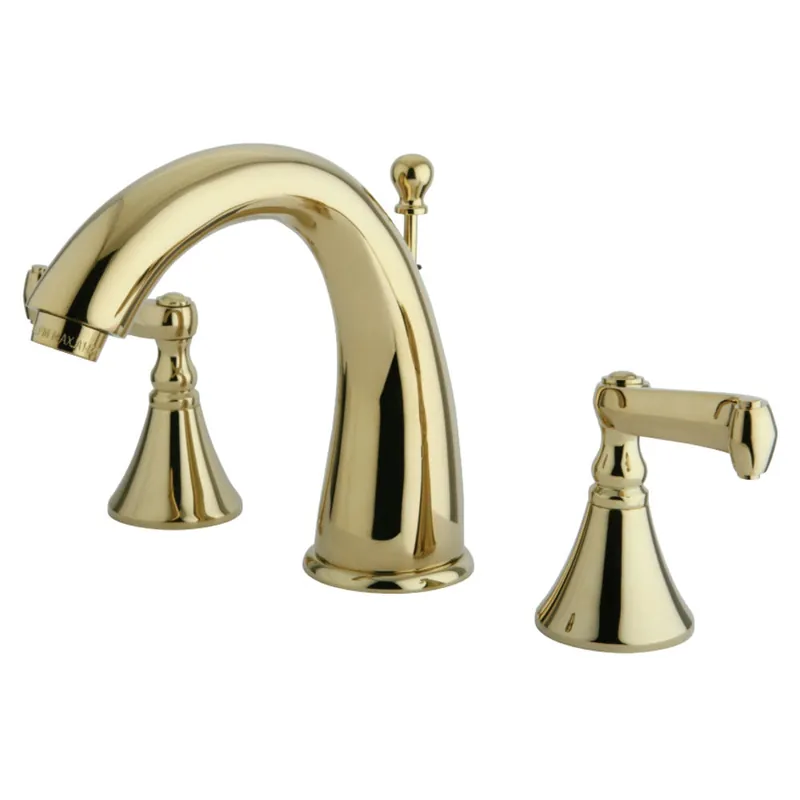 Kingston Brass KS5972FL 8 in. Widespread Bathroom Faucet, Polished Brass Fresh Stock