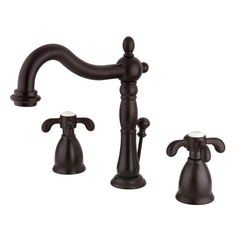 Special Discount Kingston Brass KB1975TX French Country Widespread Bathroom Faucet with Plastic Pop-Up, Oil Rubbed Bronze