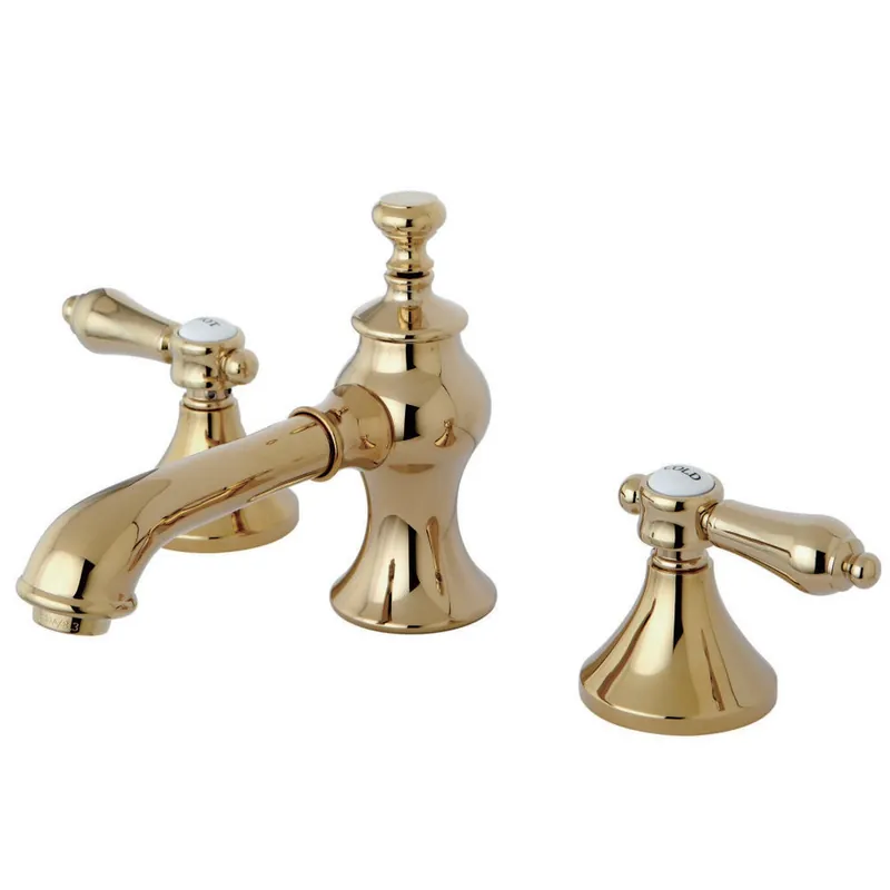 Trending Kingston Brass KC7062BAL 8 in. Widespread Bathroom Faucet, Polished Brass