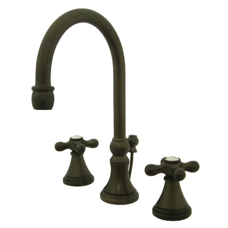 Best Choice Kingston Brass KS2985AX Governor Widespread Bathroom Faucet with Brass Pop-Up, Oil Rubbed Bronze