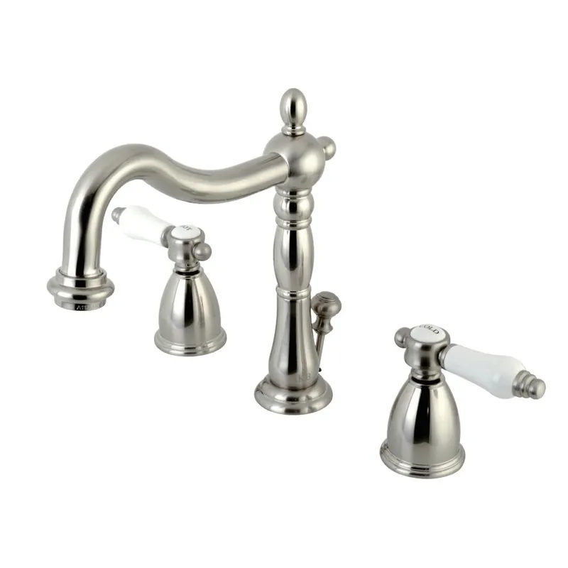 Instant Buy Kingston Brass KB1978BPL Bel-Air Widespread Bathroom Faucet with Plastic Pop-Up, Brushed Nickel