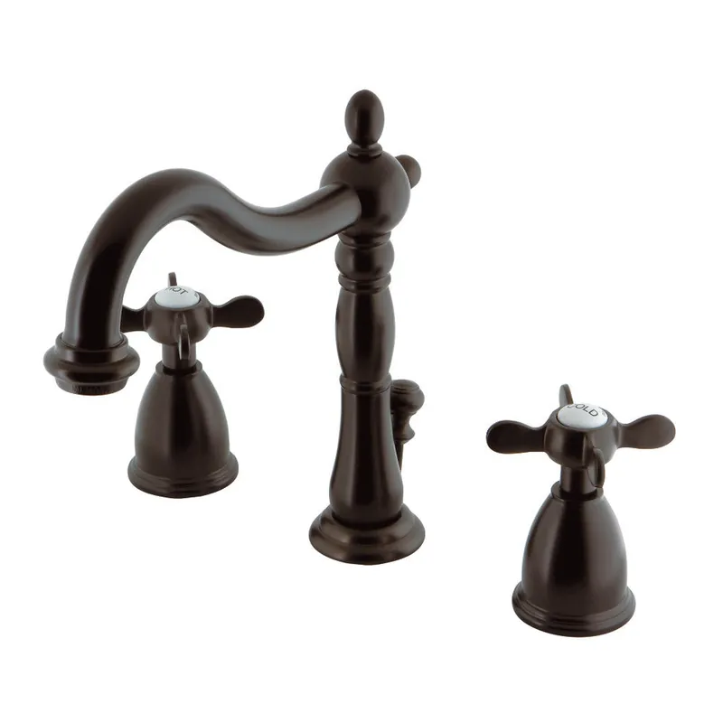 Buy Direct Kingston Brass KB1975BEX Essex Widespread Bathroom Faucet with Plastic Pop-Up, Oil Rubbed Bronze