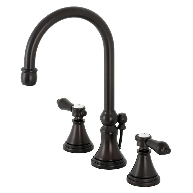 Viral Kingston Brass KS2985BAL Heirloom Widespread Bathroom Faucet with Brass Pop-Up, Oil Rubbed Bronze