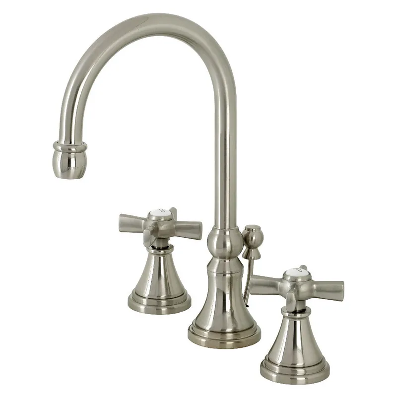 Kingston Brass KS2988ZX Millennium Widespread Bathroom Faucet with Brass Pop-Up, Brushed Nickel Grab Now