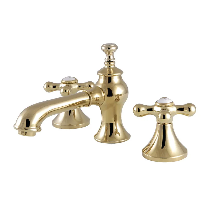 Kingston Brass KC7062AX Vintage 8" Widespread Bathroom Faucet, Polished Brass Mega Sale