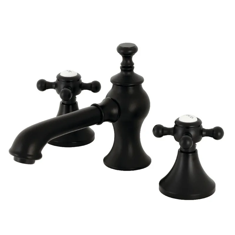 Super Sale Kingston Brass KC7060BX English Country 8 in. Widespread Bathroom Faucet, Matte Black