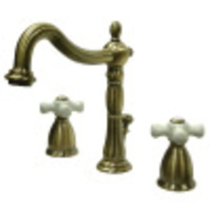 Time-Limited Kingston Brass KB1973PX Heritage Widespread Bathroom Faucet with Brass Pop-Up, Antique Brass