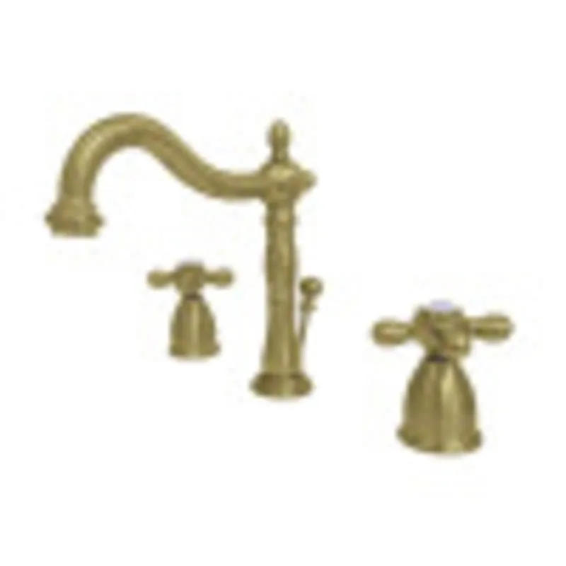 Best Seller Kingston Brass KB1977AX Heritage Widespread Bathroom Faucet with Brass Pop-Up, Brushed Brass