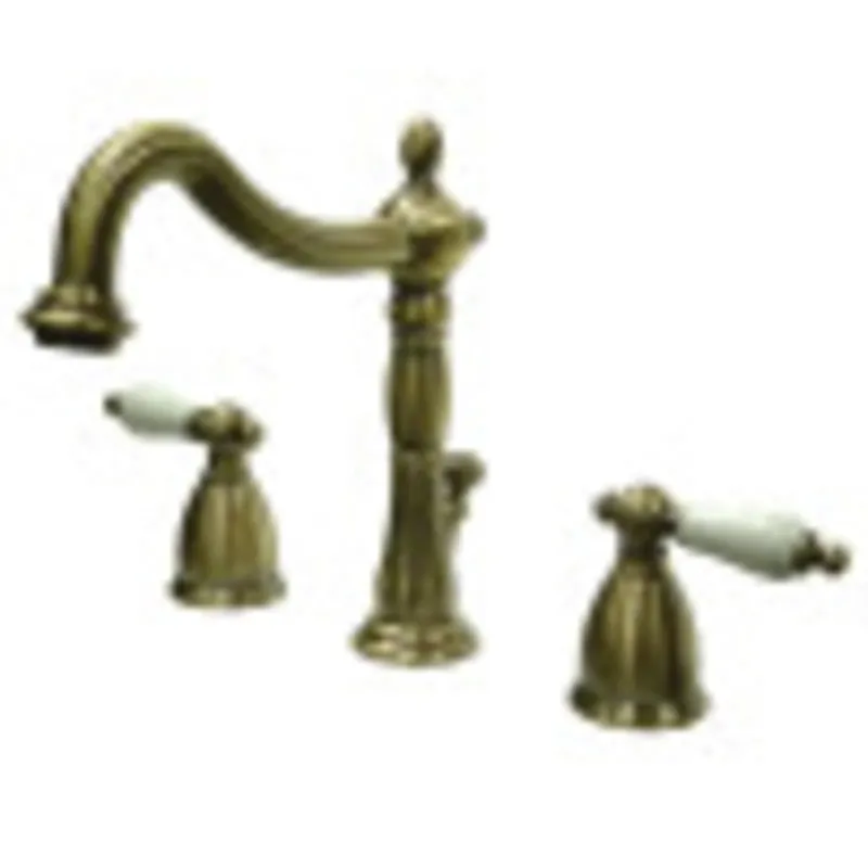 Today Only Kingston Brass KB1973PL Heritage Widespread Bathroom Faucet with Brass Pop-Up, Antique Brass