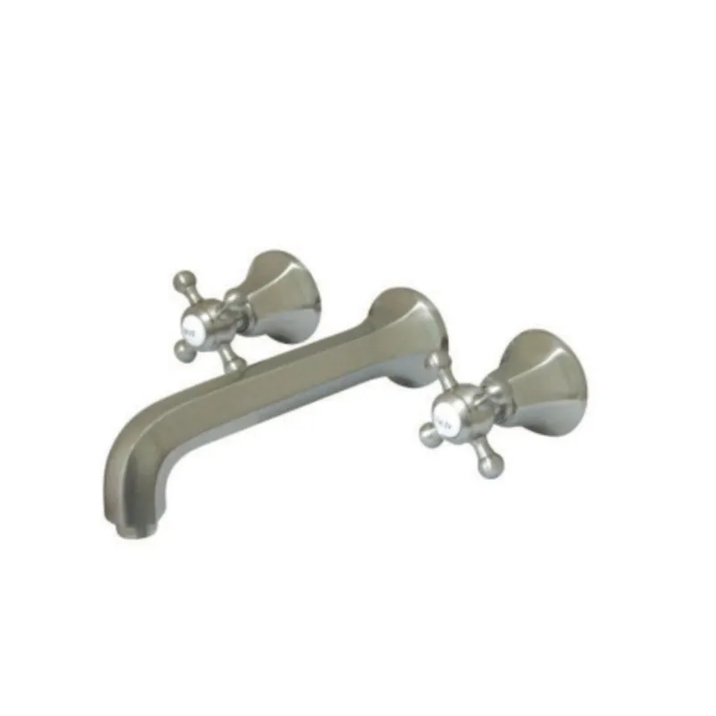 Modern Kingston Brass KS4128BX Wall Mount Bathroom Faucet, Brushed Nickel