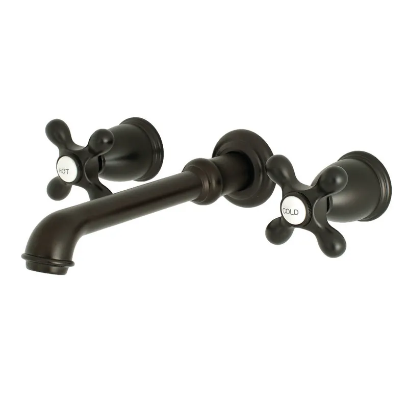 Kingston Brass KS7125AX English Country Two-Handle Wall Mount Bathroom Faucet, Oil Rubbed Bronze Buy Online