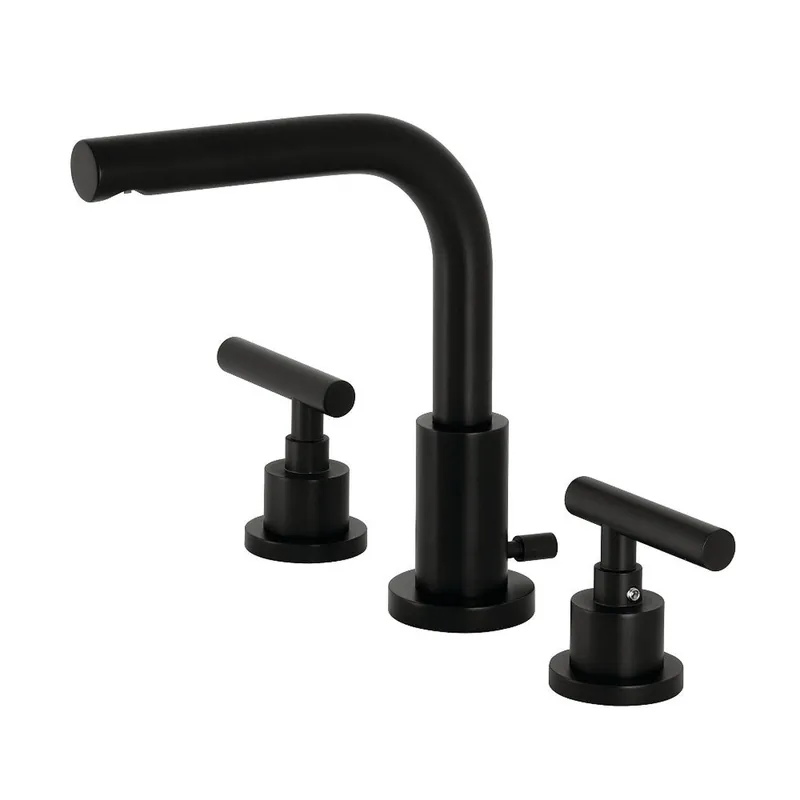 Kingston Brass FSC8950CML Manhattan Widespread Bathroom Faucet with Brass Pop-Up, Matte Black Special Discount